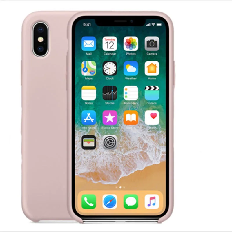 5 sand Pink Силиконовый чехол для iphone 11 6s 7 8 Plus, Официальный чехол для iphone XS 11 PROMAX, без логотипа, чехол, чехол для iphone XR - Цвет: 5 sand Pink