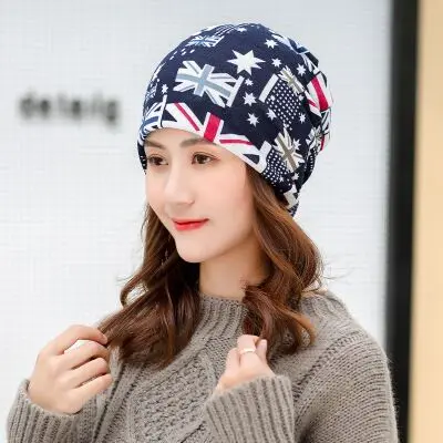 R Cpop 31 узоры из полиэфирного волокна Skullies& Beanies шляпа модная высококачественная печать шляпы с буквами зимняя женская шапка подарок для девочки - Цвет: R