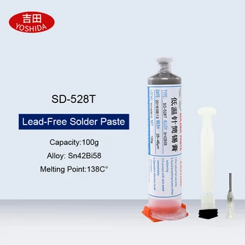 

Low Temperature Lead-Free Solder Paste SMT Patch LED SMT Welding Tin Cream For Phone Repair Cylinder Flux 100g Sn42Bi58