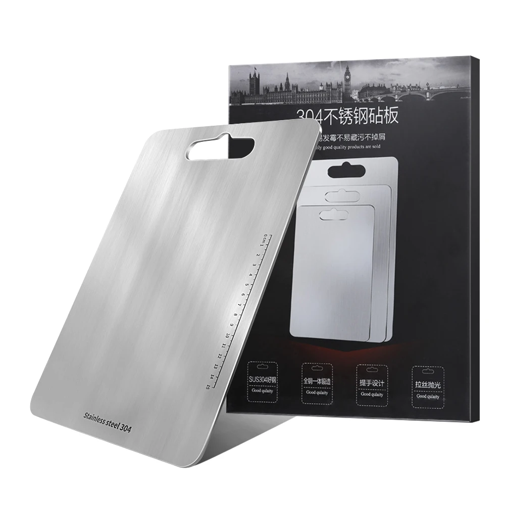 

XYj Cutting Board Stainless Steel Knife Kitchen Cutting Chopping Board for Meat Butcher Block Anti Microbial Heavy Duty Serving
