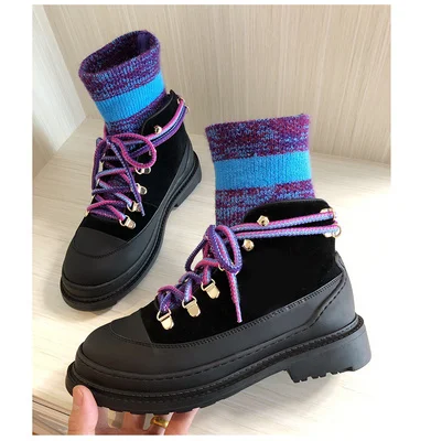 Женская обувь; ботинки-носки; chaussures femme; женская обувь; женские ботинки с круглым носком; модные botas mujer; коллекция года; Zapatos De Mujer; красивая обувь - Цвет: AS SHOW