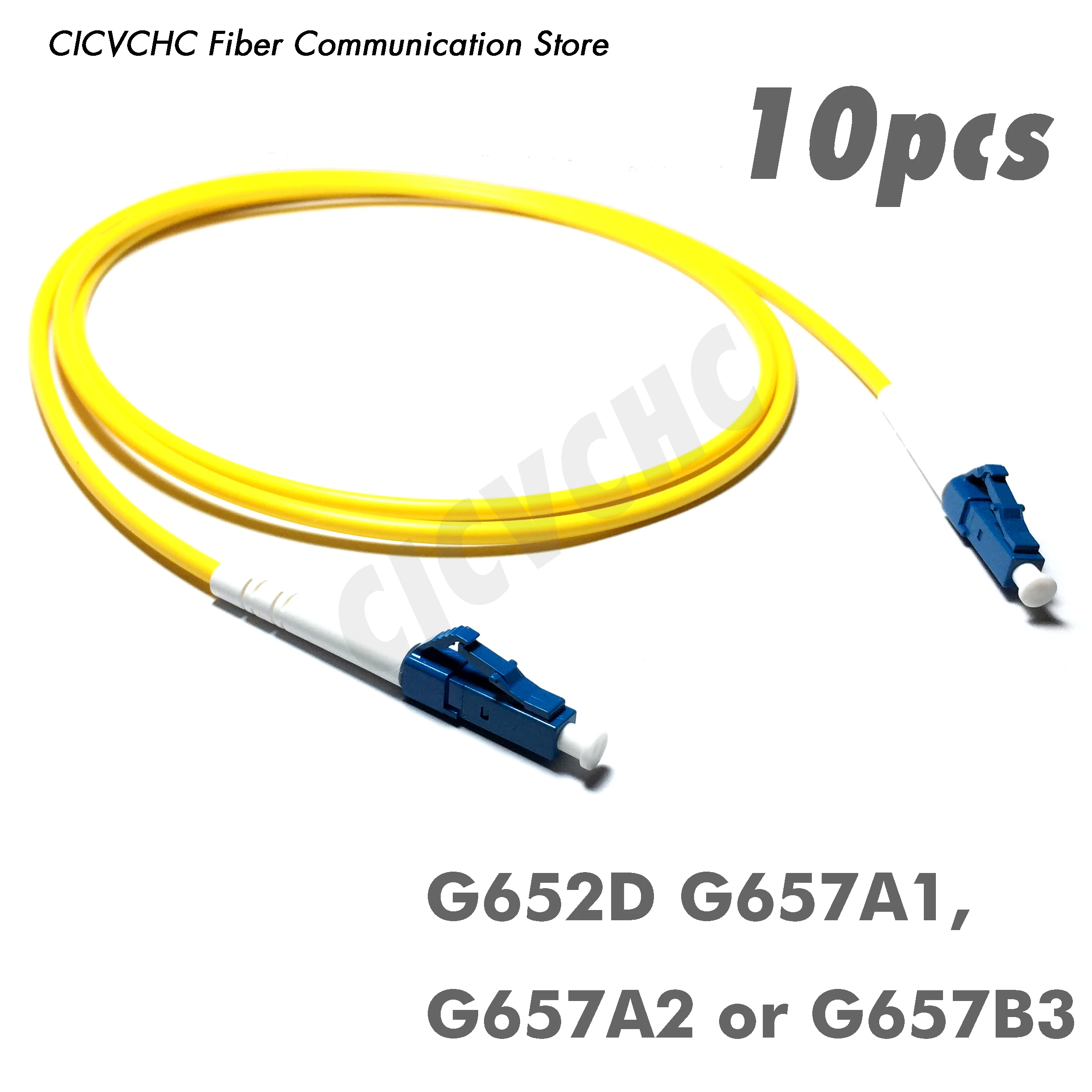 10pcs LC/UPC-LC/UPC Fiber Patchcord-Single Mode-G657B3, G657A2, G657A1 or G652D-3.0mm Cable Jumper