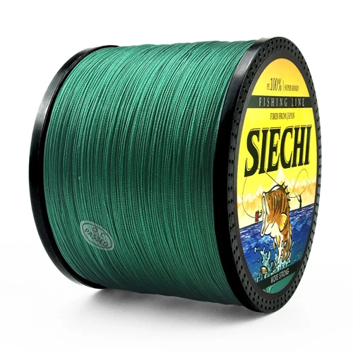 SIECHI плетеная леска 300 м 500 м 1000 м 4 нити 8 StrandsMultifilament рыболовная проволока для ловли карпа 20-88lb - Цвет: Green