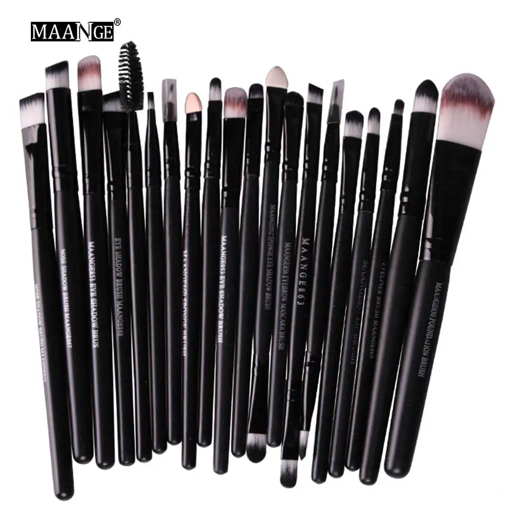Maange 10/20pcs Professional Makeup Brushes Wooden Handle Eyeshadow