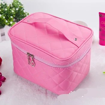 

Cosmetic box new Quilted professional cosmetic bag women's large capacity storage handbag travel toiletry makeup bag sac