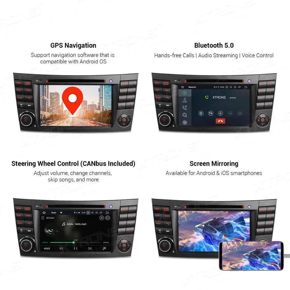 Cheap XTRONS PX5 Android 9.0 Radio Car DVD Player GPS OBD for Mercedes Benz E Class W211 E200 E220 E240 E270 E280 2002-2008 CLS W219 2