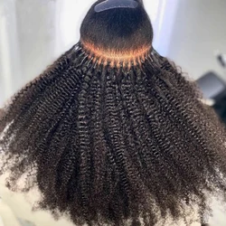 Afro Kinky Curly Nano Ring Human Hair Extension Brazilian Micro Neno Head I Tip Human Hair Microlinks for Women 100g=100Strands