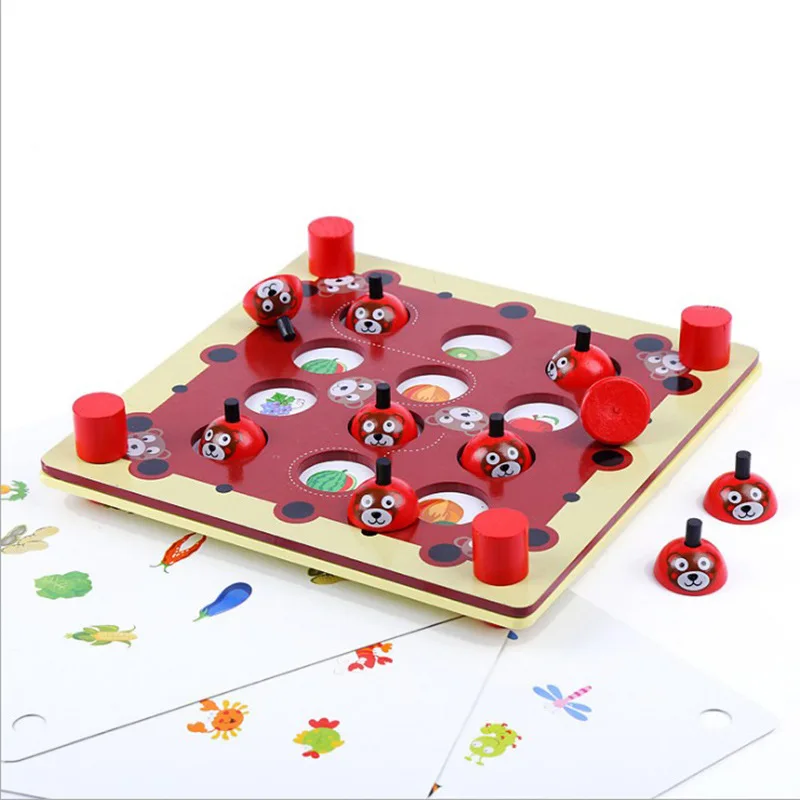 

Montessori Memory Match Chess Game 3D Puzzles Wooden Early Educational Family Party Casual Interaction Game Toy For Children Kid
