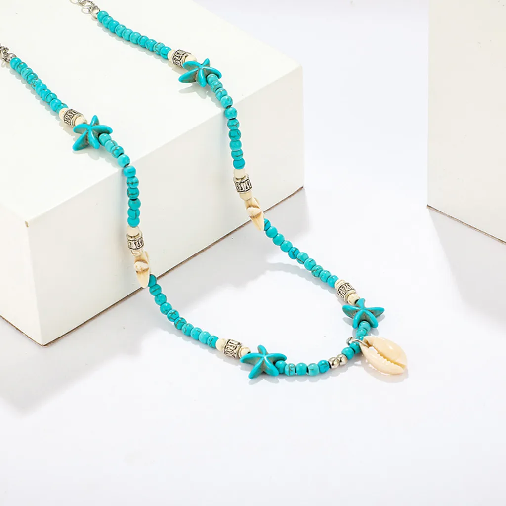 

Women Necklace Boho Sea Shells Necklaces Girls Rope Chain Choker Bracelet Elegant Simple Beach Jewelry Mother's Day Gift collare