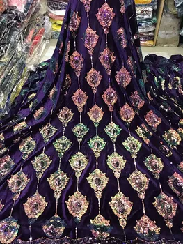 

Luxury Sequins Lace Fabrics French Lace Fabric with Stones High Quality African Tulle Mesh Lace for Wedding Party 04