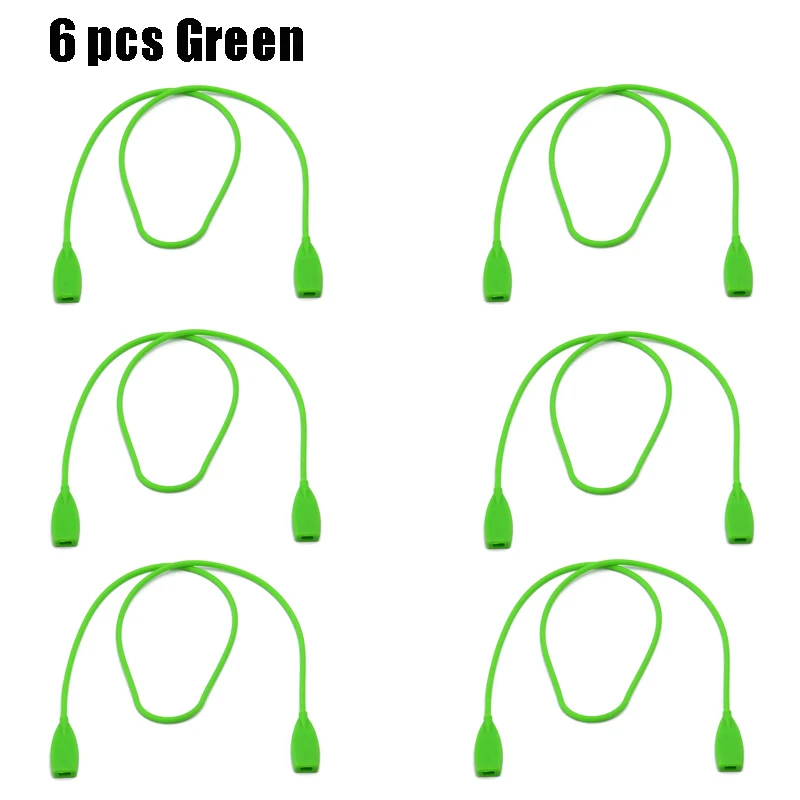 6 pcs Green SOOLALA, 6 шт./лот, противоскользящие очки, ремешок, силиконовый шнур, спортивные очки, веревка, солнцезащитные очки, эластичные Нескользящие веревки - Цвет: 6 pcs Green
