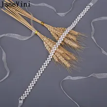 JaneVini, Элегантное свадебное платье с поясом, жемчужно-белое, цвета слоновой кости, пояс из органзы, свадебное, выпускное, торжественное платье, пояс Cinturon de vestir