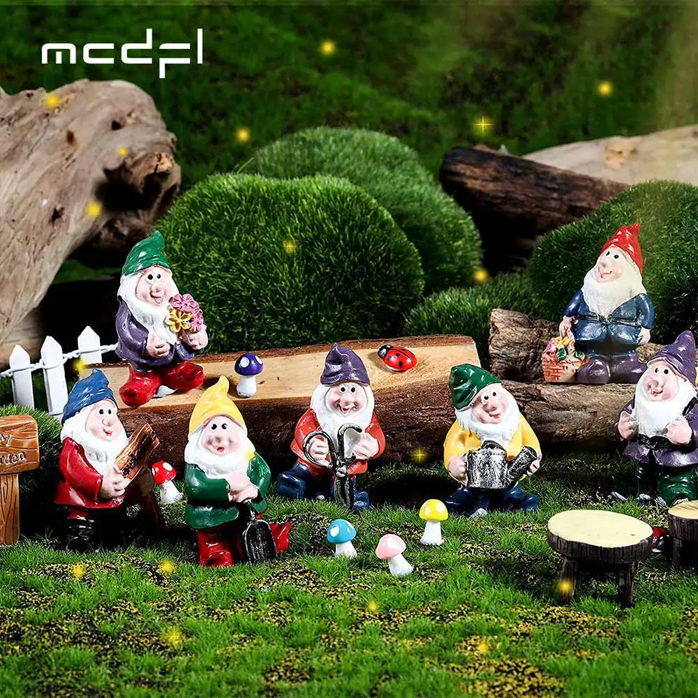 

MCDFL Gnome Yard Fairy Garden Decoration Outdoor Miniatures Decorative Figures Flower Pots Kawaii Room Home Decor Accessories
