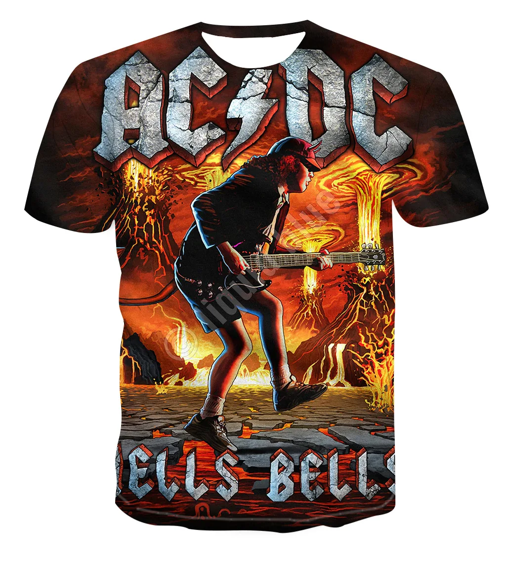 Мужские/женские футболки AC/DC колокольчики рок-группы летняя футболка acdc мужские