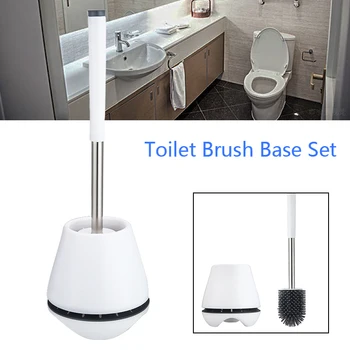 

Silicone Toilet Brush Floor-standing Soft Bristle Base Holder Household Items Bathroom Lavatory Cleaning Set