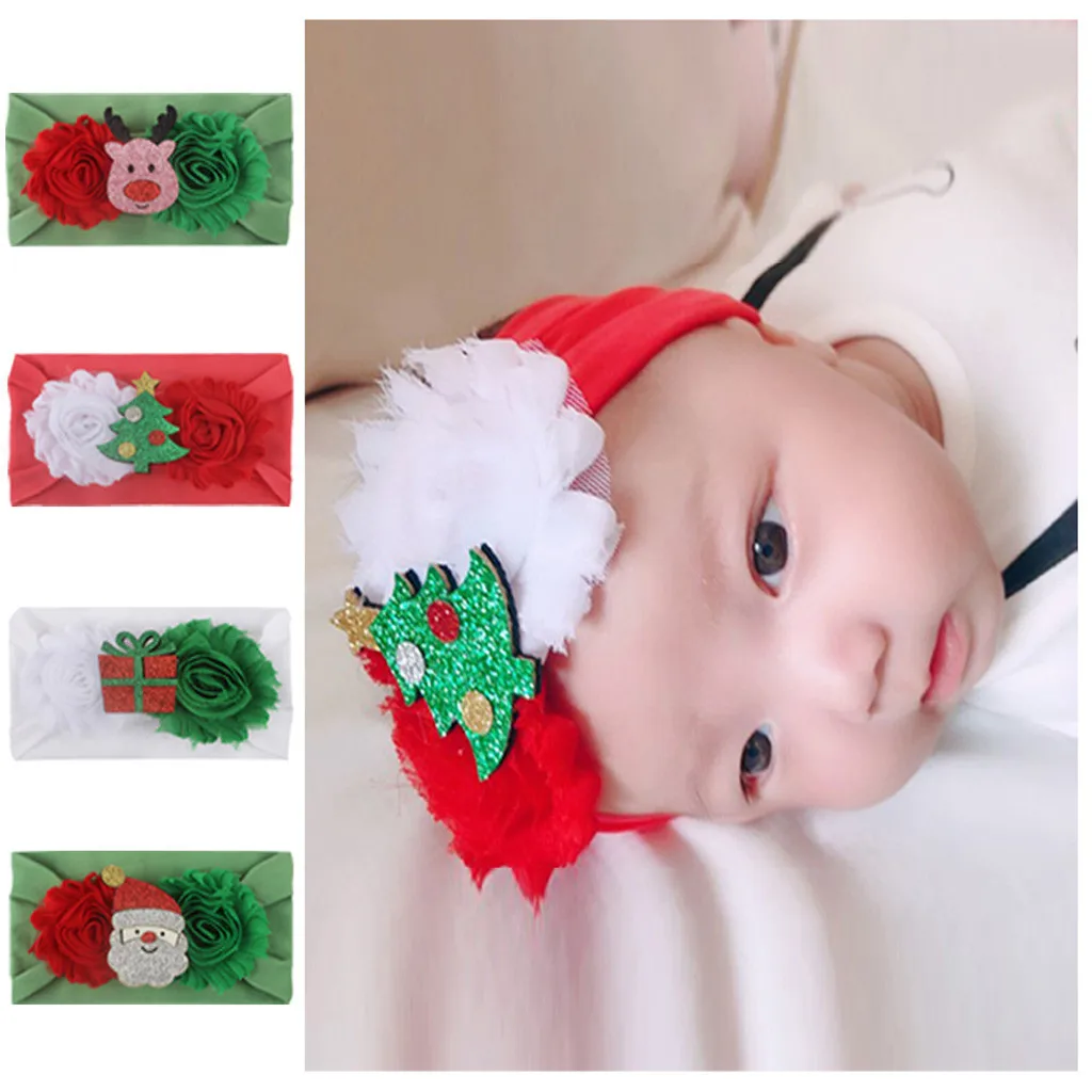 

Baby Headband Newborn Toddler Kid Girls Cartoon Christmas Headband Headwear Accessories New Fashion Turban Baby Mery Christmas