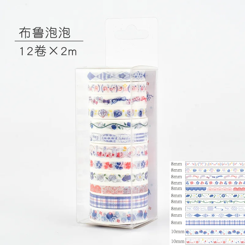 10Pcs Geometry Washi Tapes Cute Washi Tape Set Stationery Cinta Adhesiva  Decorativa School Supplies Scrapbooking Washitape - AliExpress