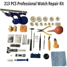 213 шт Набор для ремонта часов, часы Батарея Замена ящик для инструментов с сумкой чехол и часы Пресс набор