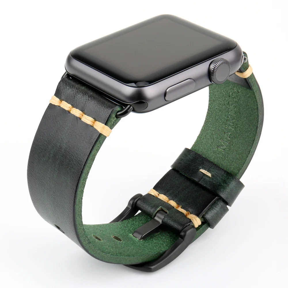 Аксессуары для часов, сменный кожаный ремешок для Apple Watch, ремешок 44 мм, 40 мм, 42 мм, 38 мм, серия 5, 4, 3, 2, iWatch, Ремешки для наручных часов
