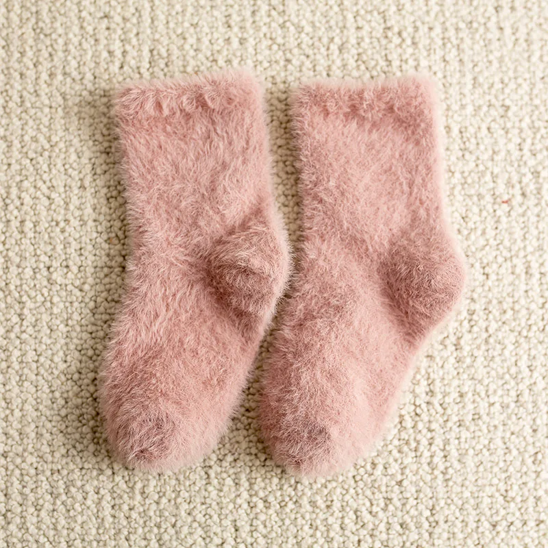dark pink Зимние теплые носки для маленьких мальчиков и девочек носки для сна для новорожденных мальчиков Meias Para Bebe Calcetines, махровые плотные махровые хлопковые носки без пятки - Цвет: dark pink