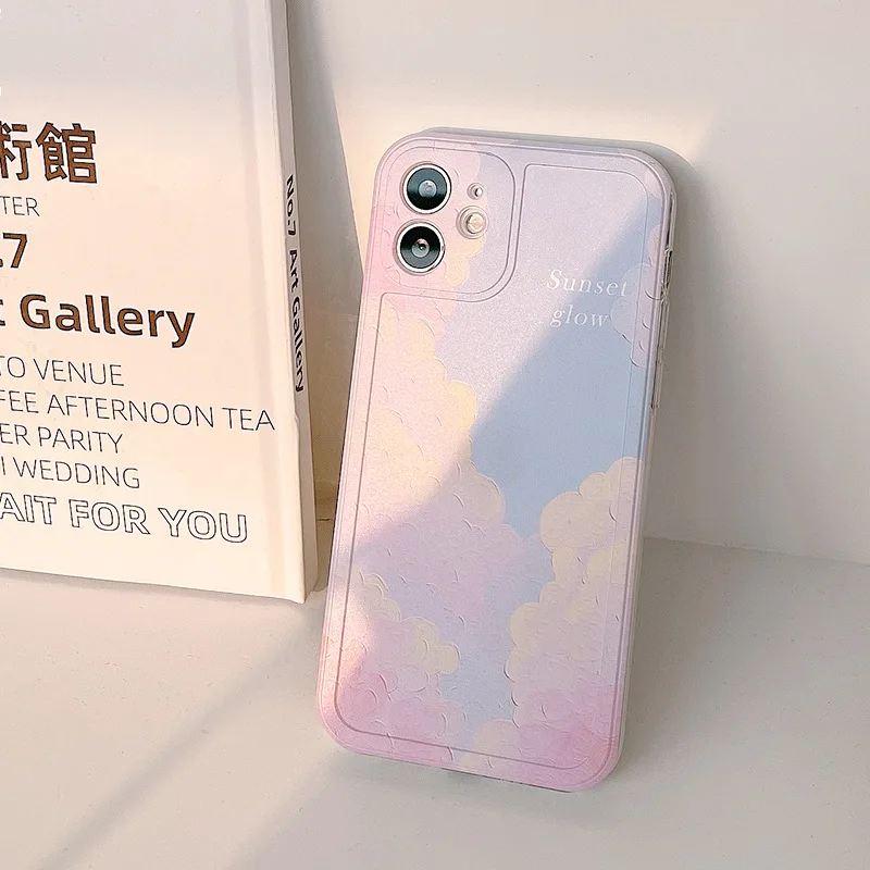 Sweet Gradient Pink Blue Sky Phone Case For Huawei Honor 30 Pro P40 P30 Mate 40 Nova 8 SE 7 5 Camera Protective Cover | Мобильные