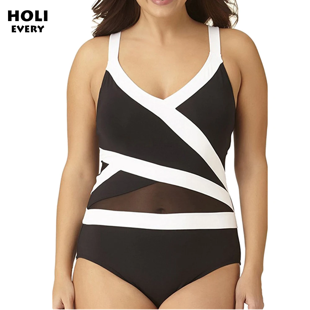 

Large Size Women Swimwear 2019 1 One piece Swimsuit Plus size One-piece Female Swim Sport Bathing Suit May Beach Bodysuits XXXL