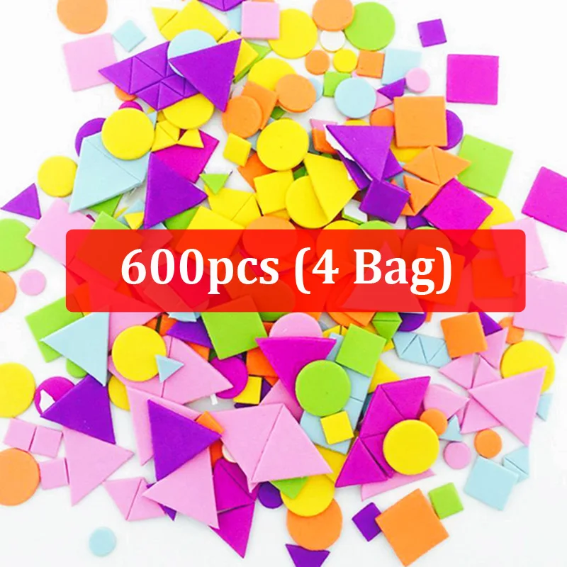 150/300/600pcs Foam Stickers Geometry Puzzle Self-Adhesive EVA Stickers Children Education DIY Toys Crafts Arts Making Gift ZXH 8