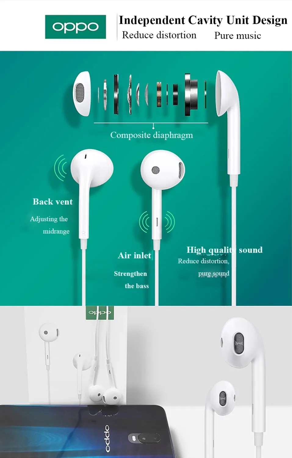 Оригинальные наушники OPPO MH135 с микрофоном TYPE-C разъем для Reno r15 r17 FIND X A1 A3 A5 Для samsung Xiaomi huawei