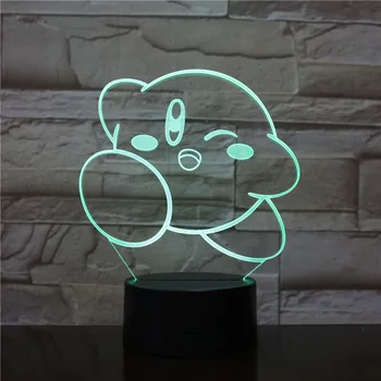 

3D Unique Child Led Nighlight Kirby Game Night light for Kids Room Decoration Light Birth Gift Baby Sleeping USB Night Lamp 2418