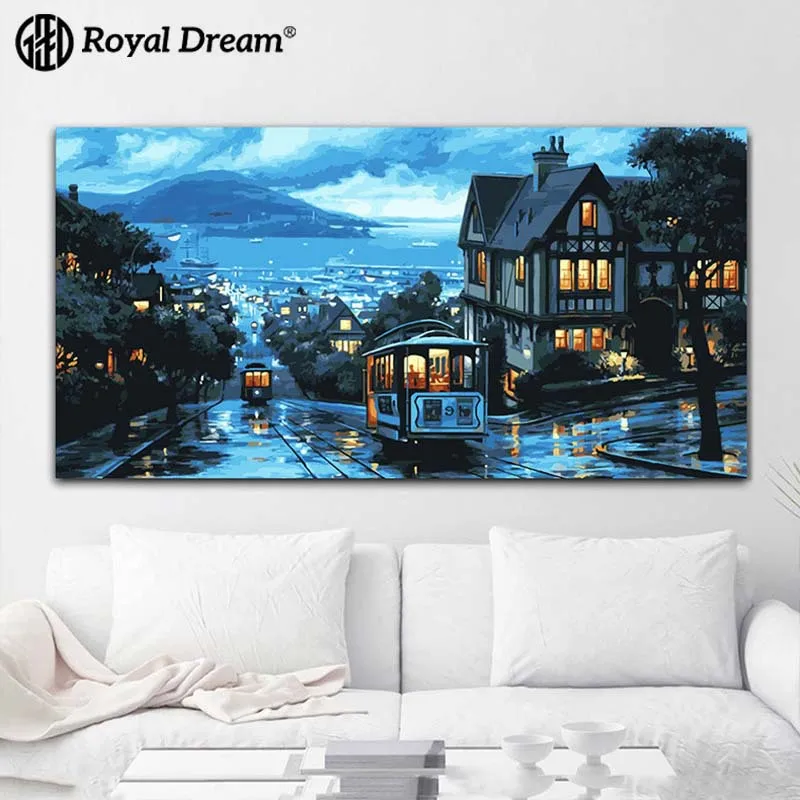 

DIY Digital Oil Painting Manufacturers Direct Selling Decorative Painting Wholesale Combo Box Scenery Shuicheng Street View 1