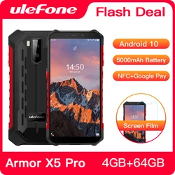Ulefone Armor X5 Pro Android 10,0 прочный водонепроницаемый смартфон 4 Гб + 64 Гб мобильный телефон NFC 4G LTE мобильный телефон