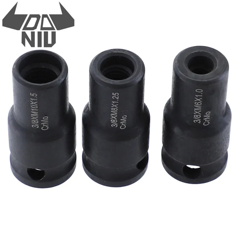 

3Pcs 6mm/8mm/10mm Socket Adapter Cr-Mo Socket Holder 3/8 Inch socket set Square Driver Bolt Driver for Hanger Bolts Thread Tools