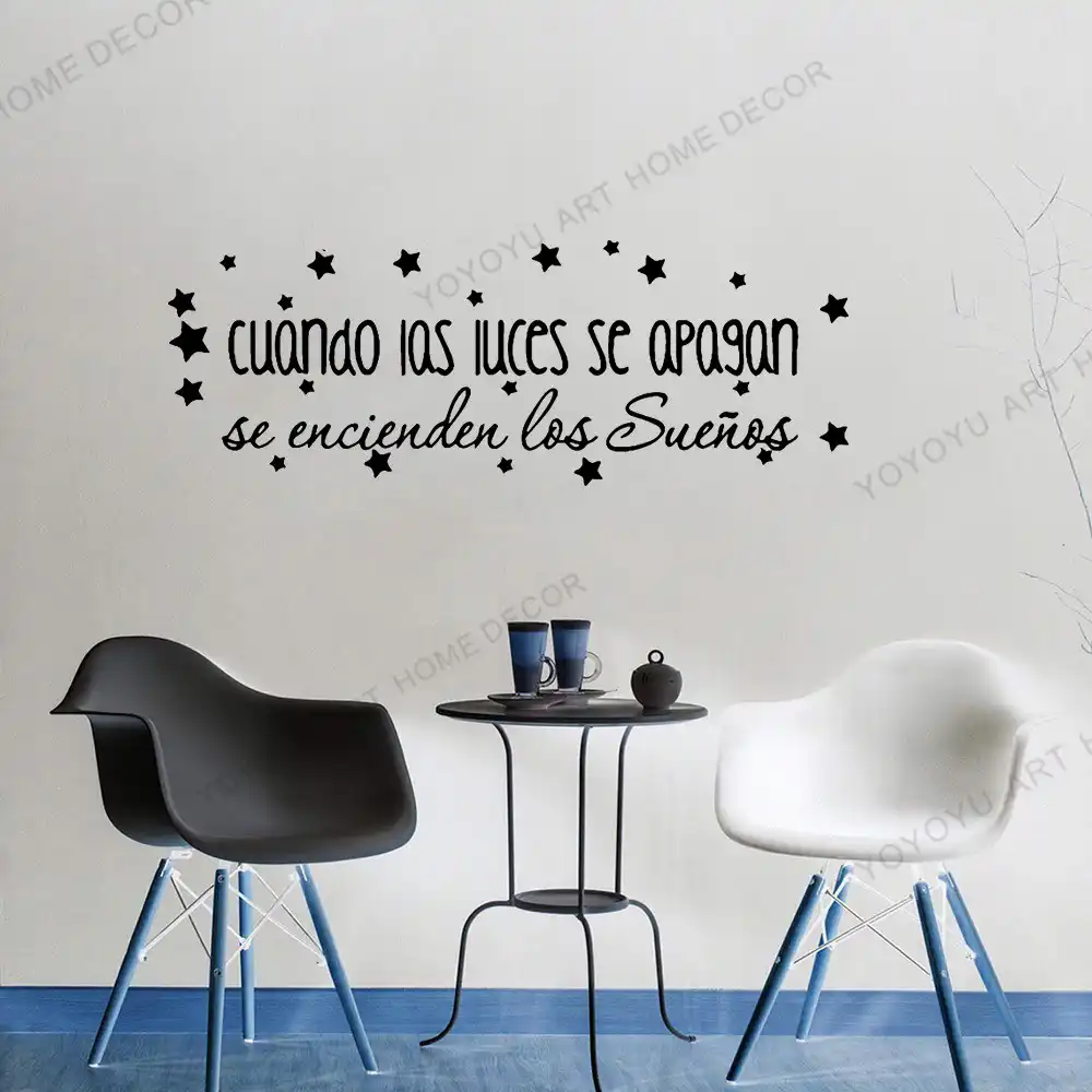 Pegatinas de vinilo de pared para interiores de guardería, pegatinas de  frases motivacionales en español con estrellas para decoración de pared,  WZ191|Adhesivos para pared| - AliExpress