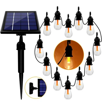 

Solar 12 Light String Outdoor Waterproof Bulb Villa Garden View Christmas Decoration Solar Light