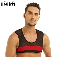 Мужская пикантная накидка, нижнее белье, сексуальное прозрачное Прозрачное нижнее белье SISSY, облегающий топ на бретелях, модные вечерние костюмы для геев