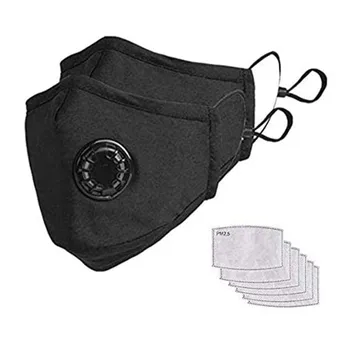 

2PCS Mask +6 Filter Chip Reusable Mask PM2.5 Wind And Smog Pollution Filter Breather Valve mask for face with filter mascarilla