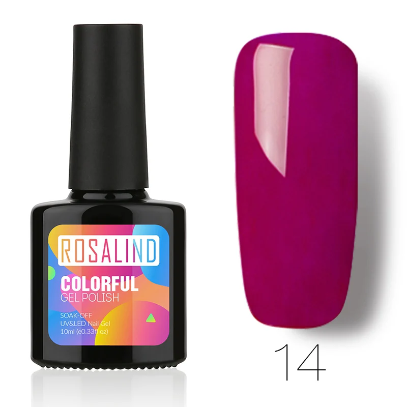 ROSALIND гель для ногтей Полупостоянный Гибридный лак УФ светодиодный лак для ногтей Гель-лак для маникюра дизайн ногтей верхнее и Базовое покрытие - Цвет: 10ml 14
