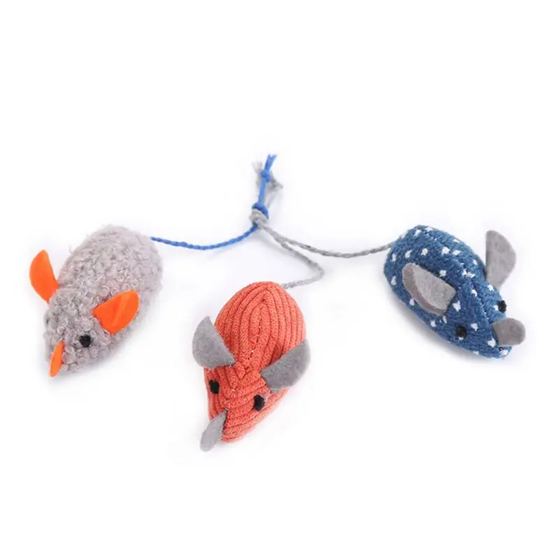 5 Pcs/pack Funny Cats Fun Plush Toys Mice Shape Pet Training Supplies