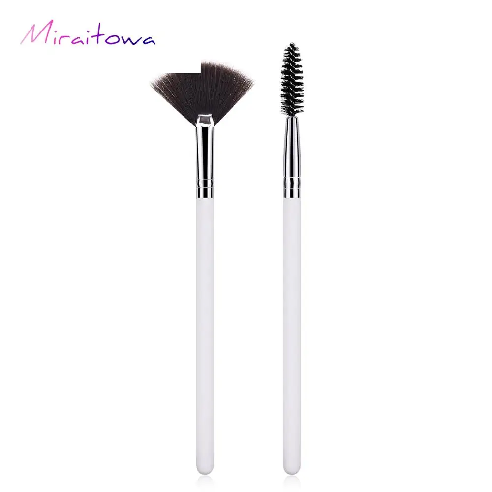 

Two Cosmetic Brushes, Small Fan-shaped Surplus, Eyelash Brush, Wood Handle Cosmetic Tool GUJHUI