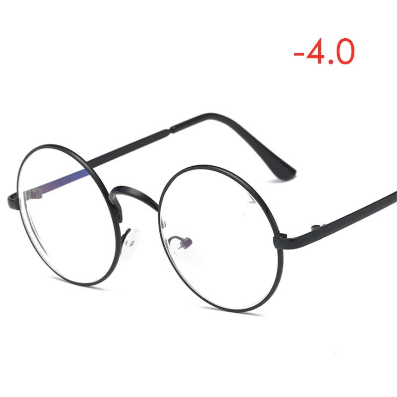 GN5 black frame GLTREE готовое изделие круглые очки для близорукости Ретро тренд полностью металлические очки Сверхлегкая рама унисекс очки для близорукости-1,0-4,0 GN5 - Цвет оправы: GN5 black frame