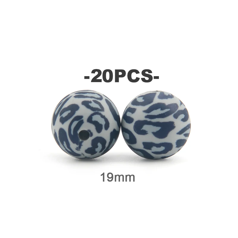 Floral and Leopard Print Silicone Bead Set