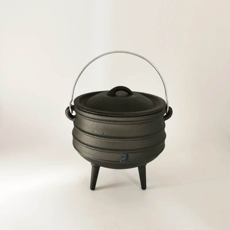

2# 5.5L Camping south africa potjie pot Cookware Of Cast Iron Potjie Pot with three legs