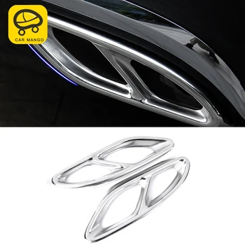 

CarManGo For Mercedes Benz GLC 2016-2019 Car Styling Exhaust Tail Pipes Cover Frame Trim Sticker Chrome Exterior Accessories