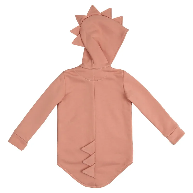 KUKUKID/куртка с динозавром для маленьких девочек и мальчиков; сезон зима-весна-осень; забавные пальто; хлопковая куртка для мальчиков и девочек; Брендовая детская одежда - Цвет: Pink (fleeced)