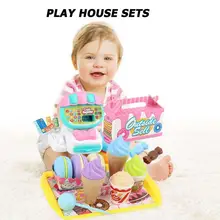 Детский мини-набор игрушек для супермаркетов кассовый аппарат игровой домик Десерт Фрукты корзина для покупок игрушка яркий цвет круглый и гладкий