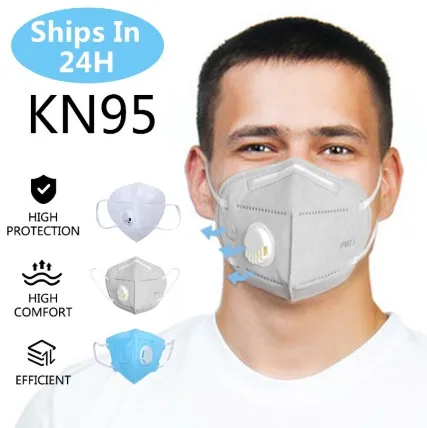 

10pcs KN95 Valve Mask 5 Layer Flu Anti Infection N95 Protective Masks ffp2 Respirator PM2.5 Safety Same As KF94 FFP3