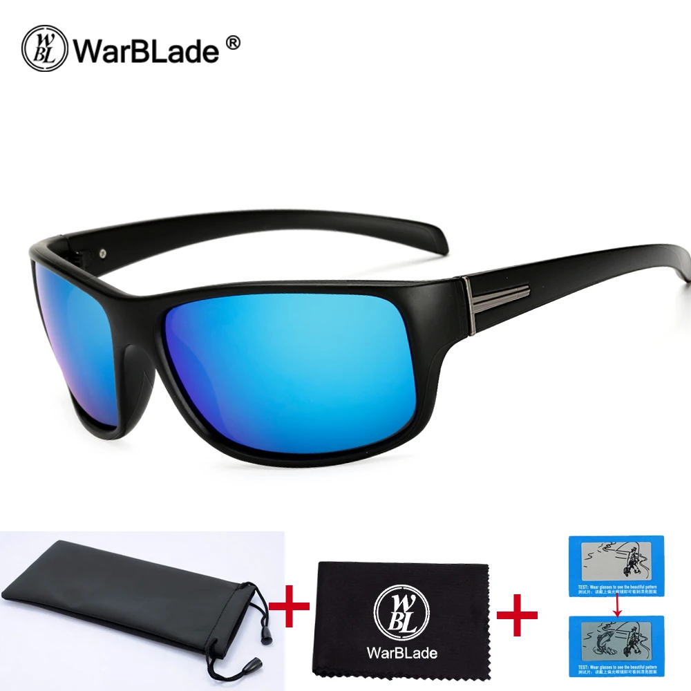 blue lens WarBLade Новые популярные брендовые дизайнерские солнцезащитные очки мужские Поляризованные женские модные солнцезащитные очки UV400 черные квадратные солнцезащитные очки Gafas - Цвет линз: blue lens