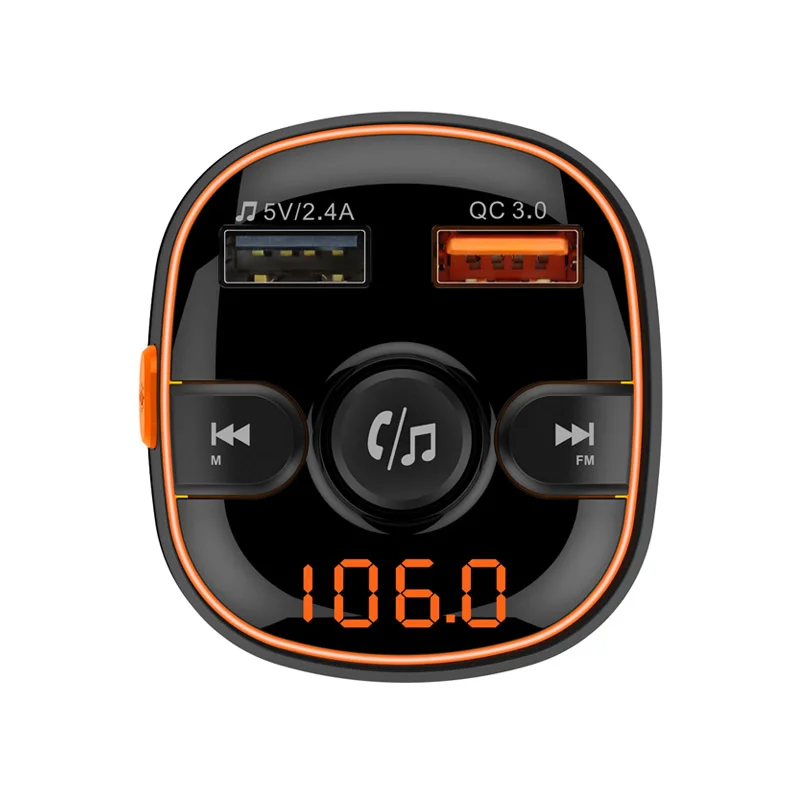 Jajabor Bluetooth 5,0 автомобильный комплект громкой связи стерео аудио FM передатчик автомобильный MP3 музыкальный плеер QC3.0 Быстрая зарядка