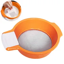 Сито для кухонной обледенения формы для выпечки порошка для просеивания муки с двойной ручкой Кофе Сито Кондитерские инструменты из нержавеющей стали