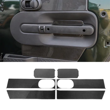 

for Jeep Wrangler JK 2007 2008 2009 2010 Front Door Inner Decor Cover Trim Sticker Decal Carbon Fiber Car Interior Accessories